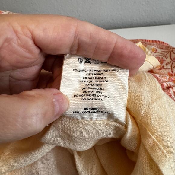 Spell & The Gypsy Sundown Mini Skirt in Apricot Size Medium - Picture 8 of 8